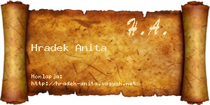 Hradek Anita névjegykártya